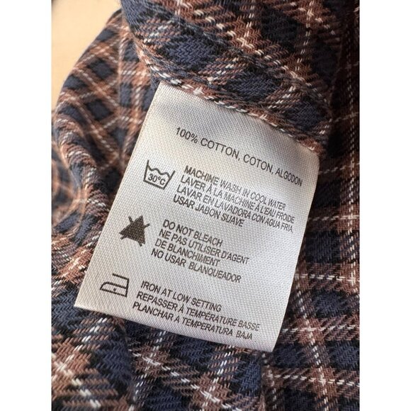 New Report Collection Men's Size L Soft Touch Flannel Blue Plaid Classic Fit - Picture 11 of 11